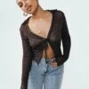 Princess Polly Marcos Long Sleeve Top Brown