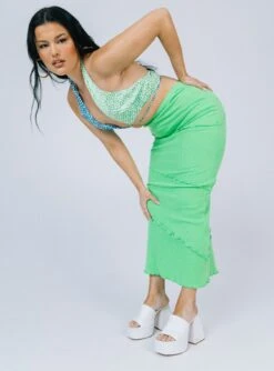 Princess Polly Oscar Maxi Skirt Apple Green
