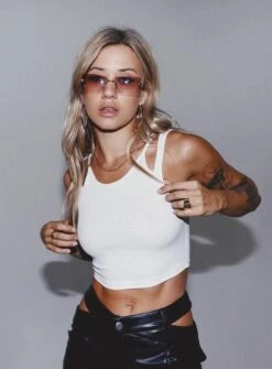 Princess Polly Cut It Out Tank Top White