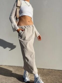 Princess Polly Crosswalk Maxi Skirt Beige -Princess Polly Shop 0 modelinfo elly us2 7aa064ca fff2 4797 a9dc e40dd17818fa