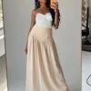 Princess Polly Adelaide Maxi Skirt Beige