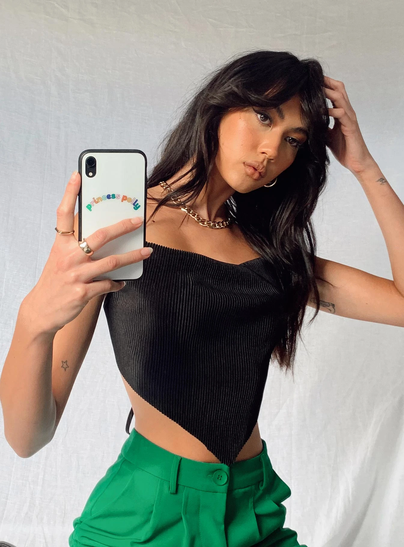 Princess Polly Julia Plisse Top Black 1 Princess Polly Julia Plisse Top Black