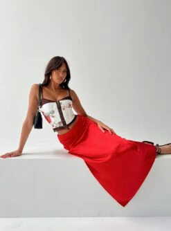 Princess Polly Tamra Maxi Skirt Red