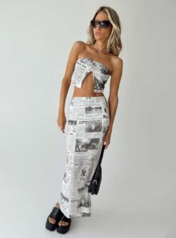 Princess Polly Morning Story Midi Skirt White