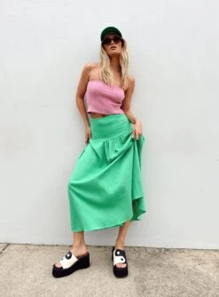 Princess Polly Carol Maxi Skirt Green