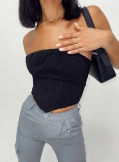 Darbie Strapless Top Black
