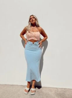 Princess Polly Roselle Midi Skirt Blue