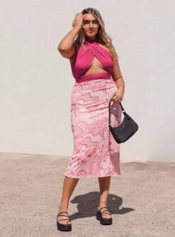 Princess Polly Deanna Midi Skirt Pink