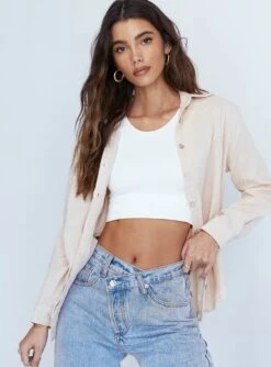 Princess Polly Mahalia Shirt Beige