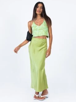 Princess Polly Delilah Maxi Skirt Green