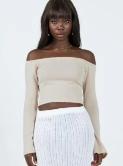 Princess Polly Florette Off Shoulder Top Cream