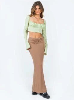 Princess Polly Robbin Maxi Skirt Beige