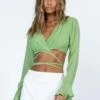 Princess Polly Delano Long Sleeve Top Green