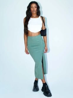 Princess Polly Sunnie Midi Skirt Green