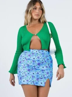 Princess Polly Lyon Mini Skirt Blue