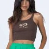 Take Me Away Tank Top Brown