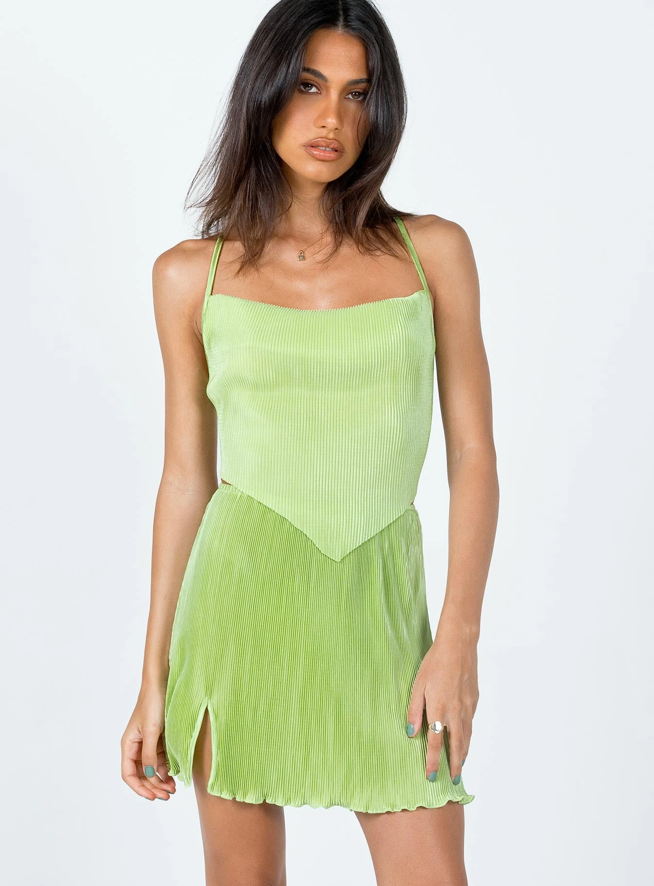 Princess Polly Serenada Mini Skirt Green 2 Princess Polly Serenada Mini Skirt Green - Image 2