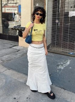 Princess Polly Raven Mid Rise Maxi Skirt White