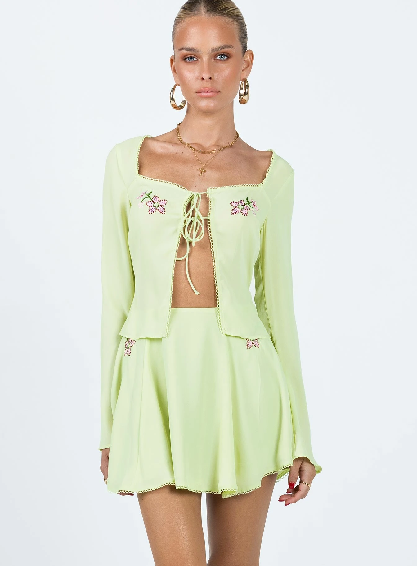 Saleya Mini Skirt Green 2 Saleya Mini Skirt Green - Image 2