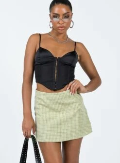 Princess Polly Kai Check Mini Skirt Green