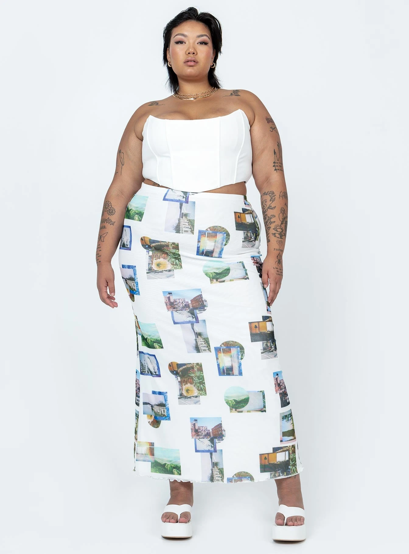 Through My Eyes Maxi Skirt White Curve 2 Through My Eyes Maxi Skirt White Curve - Image 2