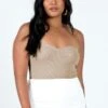 Aston Strapless Bodysuit Beige