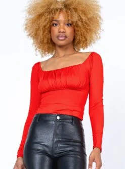 Princess Polly Ailish Bodysuit Red