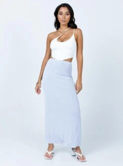 Princess Polly Harriette Maxi Skirt Light Blue
