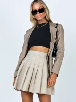 Princess Polly Linda Mini Skirt Beige