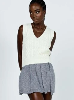 Princess Polly St Trinians Mini Skirt Black / White