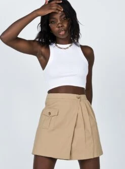 Princess Polly Fade Mini Skirt Beige