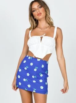 Princess Polly Selby Mini Skirt Blue Floral