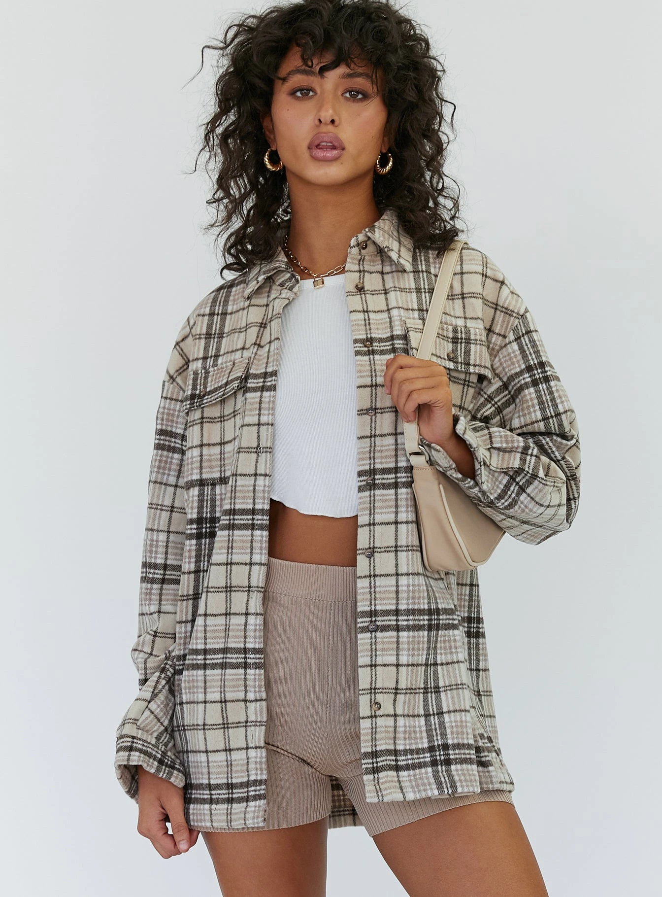 Princess Polly Willa Shirt Beige 1 Princess Polly Willa Shirt Beige