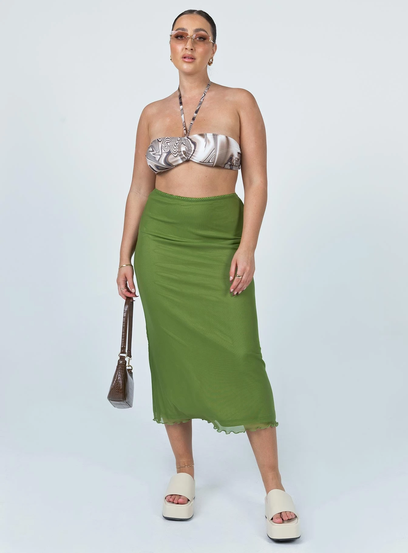 Princess Polly Deanna Midi Skirt Green 2 Princess Polly Deanna Midi Skirt Green - Image 2