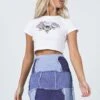 Princess Polly Catherine Patchwork Mini Skirt Denim