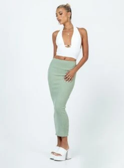Princess Polly Rosella Midi Skirt Khaki -Princess Polly Shop 2 modelinfo Alexis us2 2caa0031 cbd0 4f5a 9af6 14076a443aea