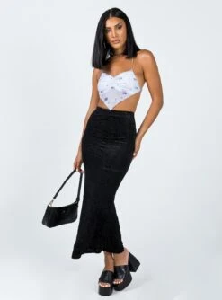Princess Polly August Midi Skirt Black -Princess Polly Shop 2 modelinfo Christy us4 68b3aecc 9e77 482d 988b ff9b30a30164