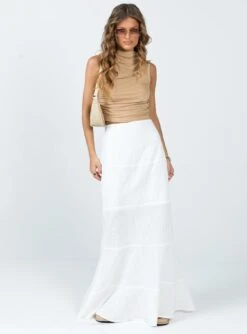 Princess Polly Raven Mid Rise Maxi Skirt White -Princess Polly Shop 2 modelinfo elise us2 25e1ee37 f20d 425b b70b 41815e99f4d8