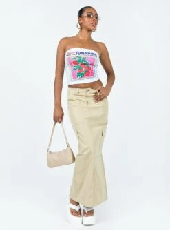 Minka Maxi Skirt Beige -Princess Polly Shop 2 modelinfo lola us4 c5a71d70 d736 4fca 891e eaaf3c0c88ef