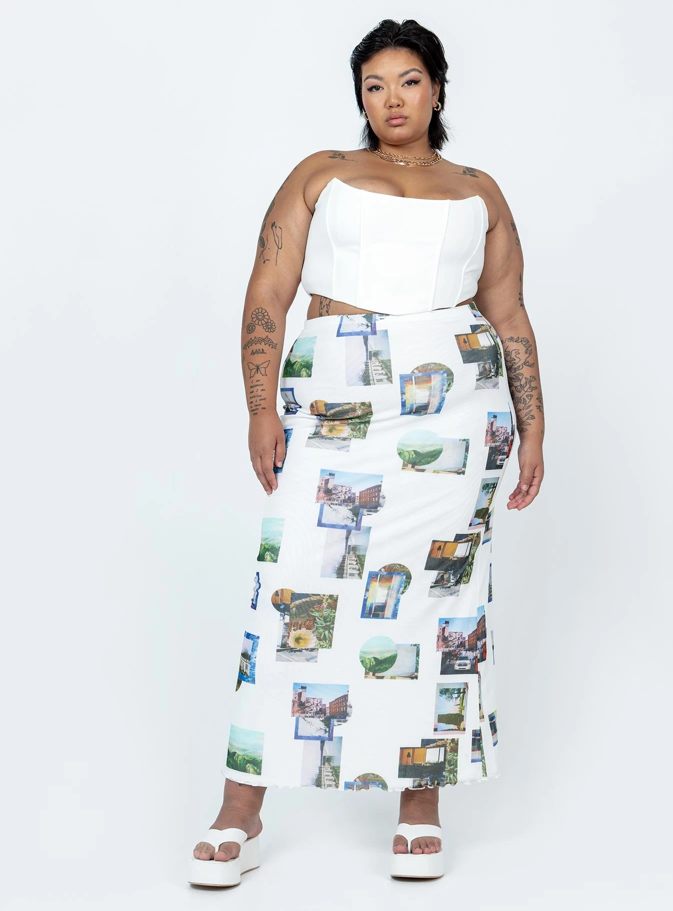 Through My Eyes Maxi Skirt White Curve 3 Through My Eyes Maxi Skirt White Curve - Image 3