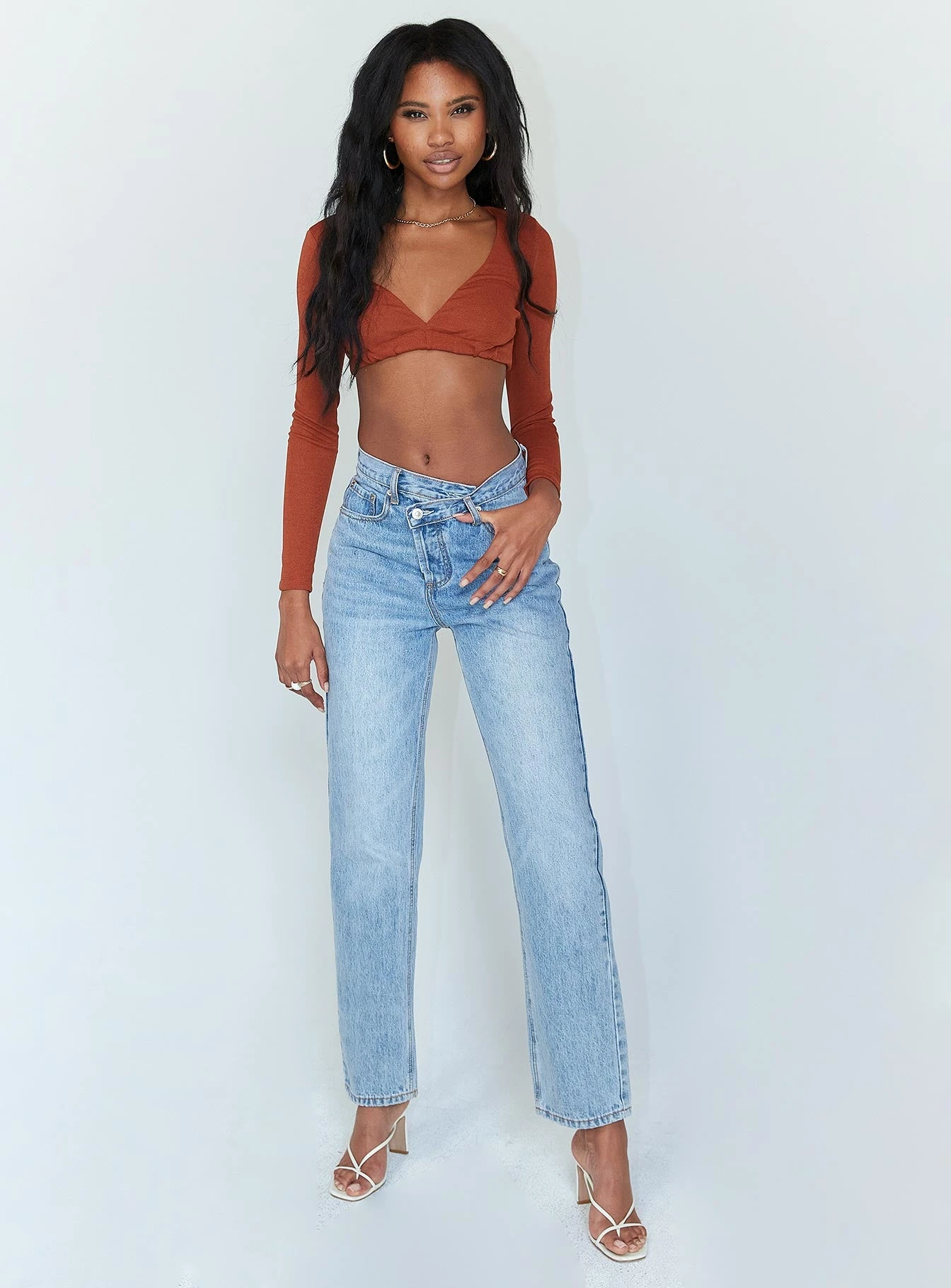 Princess Polly Cati Long Sleeve Top Brown 2 Princess Polly Cati Long Sleeve Top Brown - Image 2