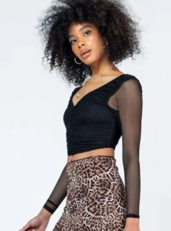 Lillian Long Sleeve Top Black -Princess Polly Shop 3 modelinfo Lindsay us2 5aee1a87 22cc 45e1 8492 bcf6adac728d