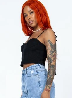 Princess Polly Mathea Top Black -Princess Polly Shop 3 modelinfo chlo us4 a94f20be c535 430a af01 e9c6cf8a9024