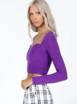 Princess Polly Alima Long Sleeve Top Purple -Princess Polly Shop 3 modelinfo ira us2 9287074a ddd7 4eb7 b2b6 daba90e8f96a