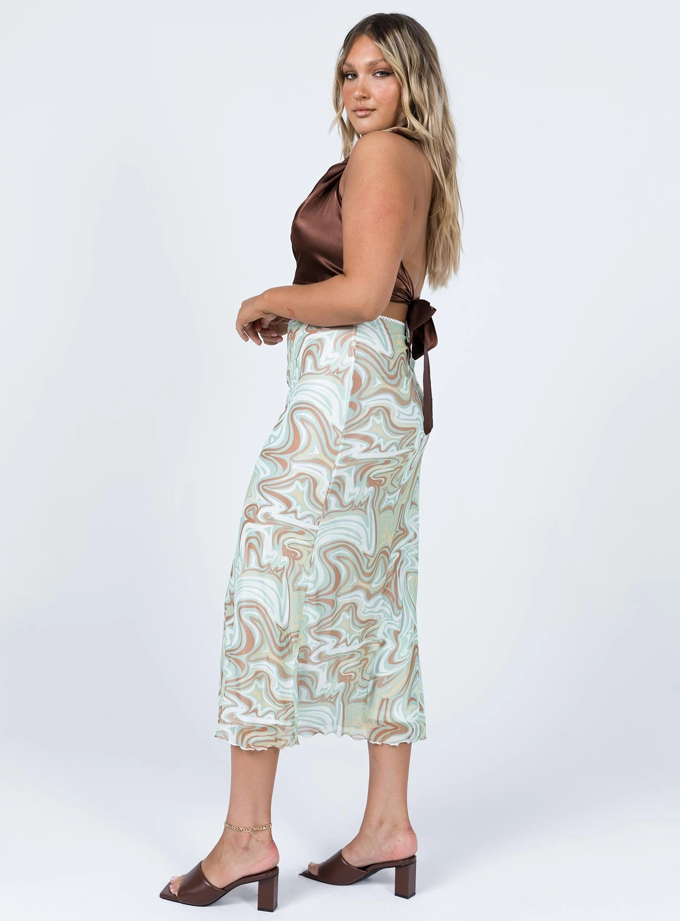 Princess Polly Deanna Midi Skirt Green Multi 5 Princess Polly Deanna Midi Skirt Green Multi - Image 5