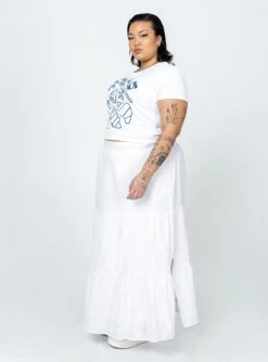 Korban Maxi Skirt White Curve -Princess Polly Shop 3 modelinfo lovisa us18 7cead1b1 39d0 475f 91bc fedf1a11d326