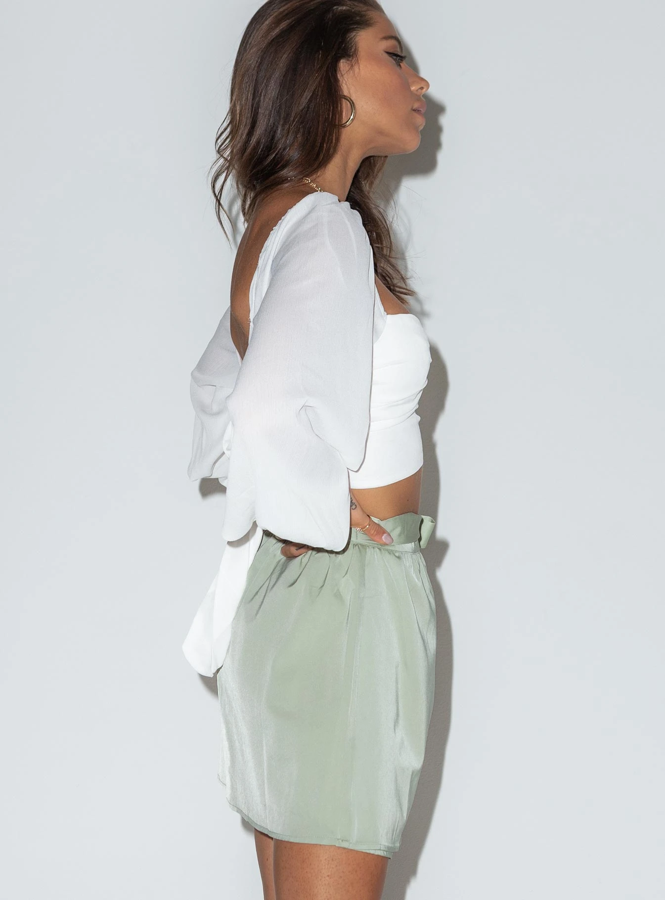 Princess Polly Betina Mini Skirt Green 3 Princess Polly Betina Mini Skirt Green - Image 3