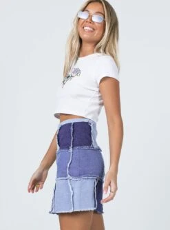 Princess Polly Catherine Patchwork Mini Skirt Denim -Princess Polly Shop 3 845b647b 35c4 4011 9156 3119ee331079