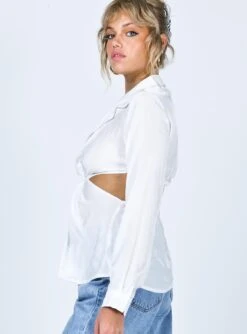 Princess Polly Eleanor Twist Shirt White -Princess Polly Shop 3 b75693bd 3cc4 4f0b b635 a1fa036fc641