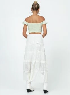 Princess Polly Sun Down Mid Rise Maxi Skirt White -Princess Polly Shop 4 modelinfo Alexis us2 a72afa3a 24f2 4bb9 9c46 6de60d13f22e